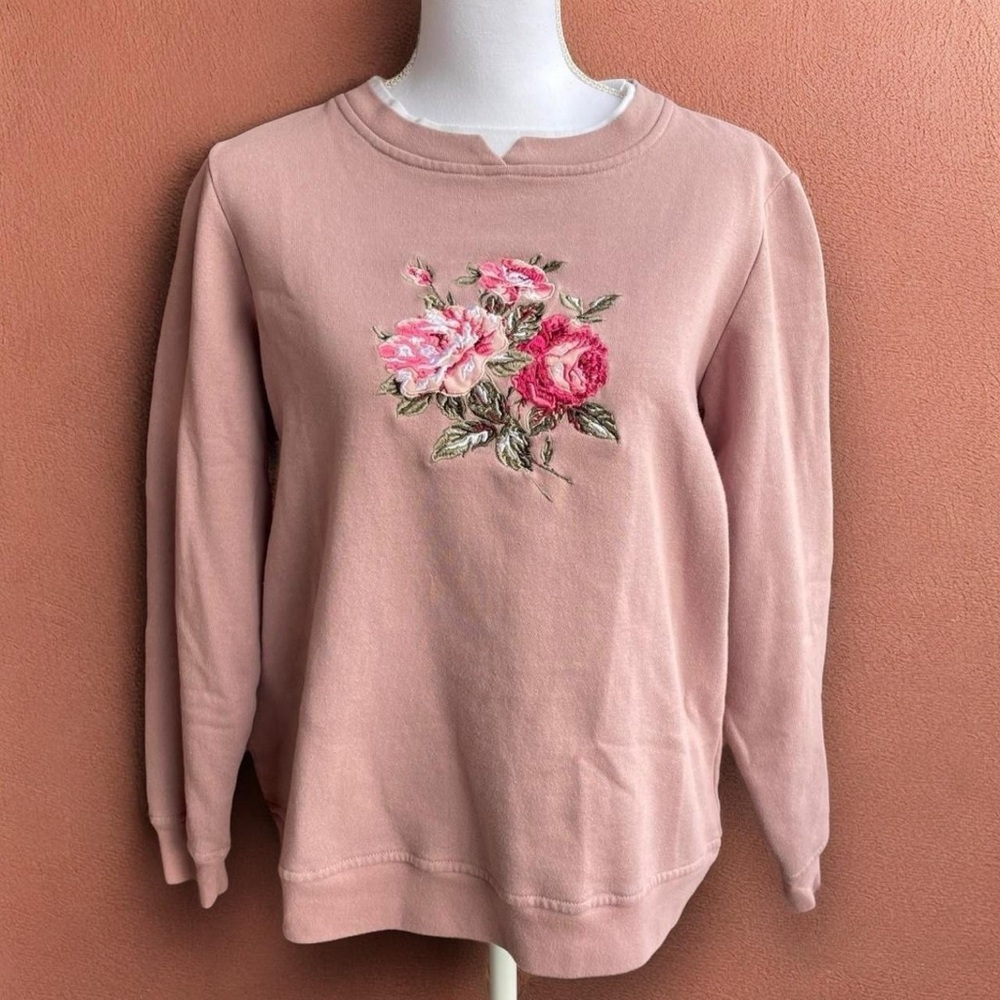 Vintage 90's Gorpflore Pink Crewneck with Flowers